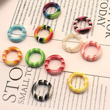 Load image into Gallery viewer, Fashion Tortoiseshell Acrylic Resin Ring Creative Simple Ladies Gradient Contrast Color Ring Women Girls Bracelet Jewelry