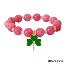 Load image into Gallery viewer, Fashion Shamrock Clover Agate Lucky Bracelet elegant Natural Stone Agate Crystal Hand String Women Jewelry Accessories