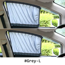 Load image into Gallery viewer, 2 Pcs Universal Stretchable Plastic Rail Car Side Window Sunshade Curtain Auto Window Sun Visor Blinds Cover With Elastic Cord