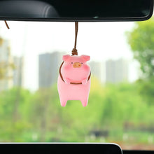 Load image into Gallery viewer, Cute Pig Car Pendant Car Rear View Mirror Pendant Cartoon Lucky Piggy Hanging Ornament Auto Interior Decoration Accessories