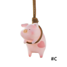 Load image into Gallery viewer, Cute Pig Car Pendant Car Rear View Mirror Pendant Cartoon Lucky Piggy Hanging Ornament Auto Interior Decoration Accessories