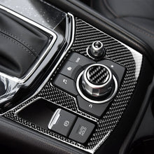 Load image into Gallery viewer, 2Pcs Real Carbon Fiber Car Center Console Multimedia Volume Button Cover Trim Sticker For Mazda 3 Mazda 6 CX-9 CX-5 Interior