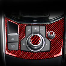 Load image into Gallery viewer, 2Pcs Real Carbon Fiber Car Center Console Multimedia Volume Button Cover Trim Sticker For Mazda 3 Mazda 6 CX-9 CX-5 Interior
