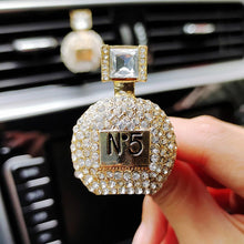 Load image into Gallery viewer, Inlay Rhinestone Bowknot Perfume Bottle Car Perfume Air Freshener Diamond Scent Bottle Car Accessories Interior Woman