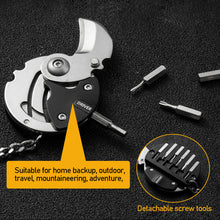 Load image into Gallery viewer, Multifunctional Keychain Hexagon Coin Knife Folding Mini Pocket Screwdriver Cutter Opener Scale Ruler Nail Clipper Outdoor Tool