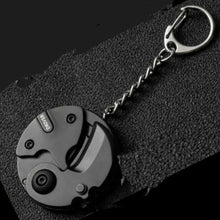Load image into Gallery viewer, Multifunctional Keychain Hexagon Coin Knife Folding Mini Pocket Screwdriver Cutter Opener Scale Ruler Nail Clipper Outdoor Tool