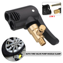 Load image into Gallery viewer, Car Motorcycle Auto Tire Valve Pump Nozzle Clamp Deflated Bike Air Chuck Inflator Inflatable Pump Adapter Thread Connector