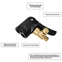 Load image into Gallery viewer, Car Motorcycle Auto Tire Valve Pump Nozzle Clamp Deflated Bike Air Chuck Inflator Inflatable Pump Adapter Thread Connector