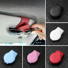 Load image into Gallery viewer, Leather Car Sun Visor Mount Sunglasses Clip Fastener Ticket Glasses Holder Multifunction Portable Clip Auto Interior Accessories