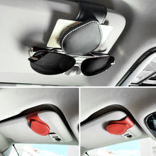 Load image into Gallery viewer, Leather Car Sun Visor Mount Sunglasses Clip Fastener Ticket Glasses Holder Multifunction Portable Clip Auto Interior Accessories
