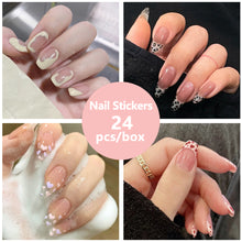 Load image into Gallery viewer, 24pcs/set Multicolor Nail Patches Fake Nail Pieces Removable Fake Nails Extensions Nail Art Accessories