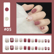 Load image into Gallery viewer, 24pcs/set Multicolor Nail Patches Fake Nail Pieces Removable Fake Nails Extensions Nail Art Accessories