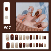 Load image into Gallery viewer, 24pcs/set Multicolor Nail Patches Fake Nail Pieces Removable Fake Nails Extensions Nail Art Accessories