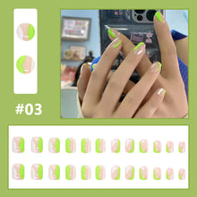 Load image into Gallery viewer, 24pcs/set Fashion Small Fresh Nail Pieces Fake Nail Patches Removable Fake Nails Extensions Nail Art Accessories
