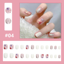 Load image into Gallery viewer, 24pcs/set Fashion Small Fresh Nail Pieces Fake Nail Patches Removable Fake Nails Extensions Nail Art Accessories