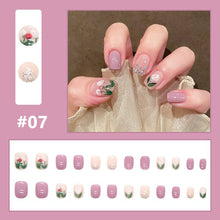 Load image into Gallery viewer, 24pcs/set Fashion Small Fresh Nail Pieces Fake Nail Patches Removable Fake Nails Extensions Nail Art Accessories