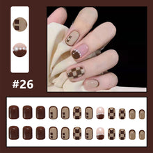 Load image into Gallery viewer, 24pcs/set Multicolor Small Fresh Nail Patches Fake Nail Pieces Detachable Fake Nails Nail Art Accessories