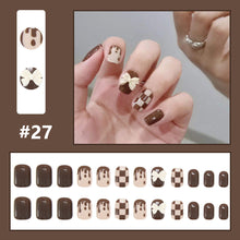 Load image into Gallery viewer, 24pcs/set Multicolor Small Fresh Nail Patches Fake Nail Pieces Detachable Fake Nails Nail Art Accessories