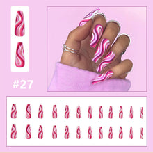 Load image into Gallery viewer, 24pcs/set Multicolor Personalized Nail Patches Nail Pieces Removable Fake Nails Extensions Nail Art Accessories