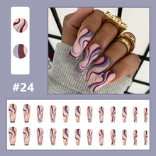 Load image into Gallery viewer, 24pcs/set Multicolor Nail Patches Personalized Nail Pieces Removable Fake Nails Extensions Nail Art Accessories