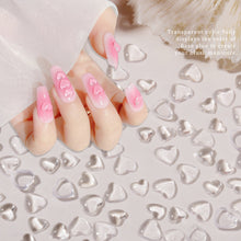 Load image into Gallery viewer, Transparent Flat Heart Nail Art Jewelry Jelly Resin Stereoscopic Nail Accessories Manicure Art Ornaments