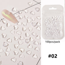 Load image into Gallery viewer, Transparent Flat Heart Nail Art Jewelry Jelly Resin Stereoscopic Nail Accessories Manicure Art Ornaments