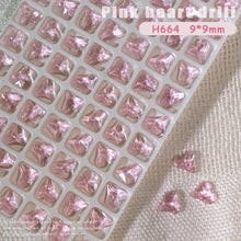 Load image into Gallery viewer, 1PC Pink Crystal Crooked Heart Nail Jewelry Ice Transparent Nail Jewelry Nail Art Decoration Manicure Ornaments