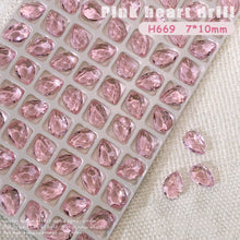 Load image into Gallery viewer, 1PC Pink Crystal Crooked Heart Nail Jewelry Ice Transparent Nail Jewelry Nail Art Decoration Manicure Ornaments