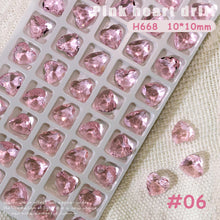 Load image into Gallery viewer, 1PC Pink Crystal Crooked Heart Nail Jewelry Ice Transparent Nail Jewelry Nail Art Decoration Manicure Ornaments