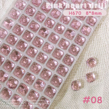 Load image into Gallery viewer, 1PC Pink Crystal Crooked Heart Nail Jewelry Ice Transparent Nail Jewelry Nail Art Decoration Manicure Ornaments