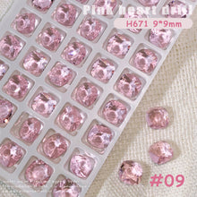 Load image into Gallery viewer, 1PC Pink Crystal Crooked Heart Nail Jewelry Ice Transparent Nail Jewelry Nail Art Decoration Manicure Ornaments