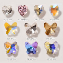 Load image into Gallery viewer, 10pcs/set Nail Art Accessories Crystal Butterfly Aurora Transparent Symphony Nail Art Decoration Manicure Jewelry