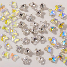 Load image into Gallery viewer, 10pcs/set Nail Art Accessories Crystal Butterfly Aurora Transparent Symphony Nail Art Decoration Manicure Jewelry