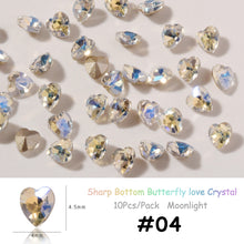 Load image into Gallery viewer, 10pcs/set Nail Art Accessories Crystal Butterfly Aurora Transparent Symphony Nail Art Decoration Manicure Jewelry
