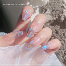 Load image into Gallery viewer, S-shaped Flat Bottom Shaped Rhinestone Nail Jewelry Aurora Symphony Glass Rhinestone Mix Nail Art Decoration