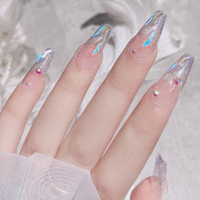 Load image into Gallery viewer, S-shaped Flat Bottom Shaped Rhinestone Nail Jewelry Aurora Symphony Glass Rhinestone Mix Nail Art Decoration