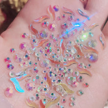Load image into Gallery viewer, S-shaped Flat Bottom Shaped Rhinestone Nail Jewelry Aurora Symphony Glass Rhinestone Mix Nail Art Decoration