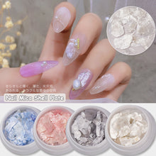 Load image into Gallery viewer, 1 Box Natural Shell Mica Nail Art Jewelry Symphony Nail Stickers Nail Art Accessories Manicure Decorations