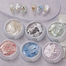 Load image into Gallery viewer, 1 Box Natural Shell Mica Nail Art Jewelry Symphony Nail Stickers Nail Art Accessories Manicure Decorations