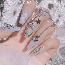 Load image into Gallery viewer, Nail Art Silver Zircon Jewelry Bow Pearl Star Chain Nail Diamond Jewelry Manicure Decoration Accessories