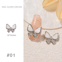 Load image into Gallery viewer, Nail Art Silver Zircon Jewelry Bow Pearl Star Chain Nail Diamond Jewelry Manicure Decoration Accessories