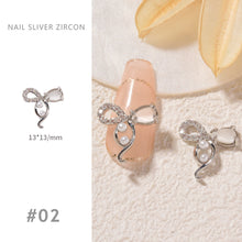 Load image into Gallery viewer, Nail Art Silver Zircon Jewelry Bow Pearl Star Chain Nail Diamond Jewelry Manicure Decoration Accessories