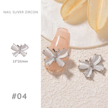 Load image into Gallery viewer, Nail Art Silver Zircon Jewelry Bow Pearl Star Chain Nail Diamond Jewelry Manicure Decoration Accessories