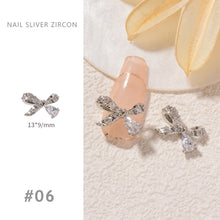Load image into Gallery viewer, Nail Art Silver Zircon Jewelry Bow Pearl Star Chain Nail Diamond Jewelry Manicure Decoration Accessories
