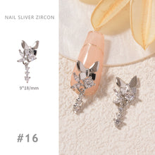 Load image into Gallery viewer, Nail Art Silver Zircon Jewelry Bow Pearl Star Chain Nail Diamond Jewelry Manicure Decoration Accessories