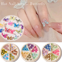 Load image into Gallery viewer, 1 Box Nail Art Stereo Butterfly Jewelry Acrylic Mini Nail Small Butterfly Jewelry Nail Art Decoration Manicure Accessories