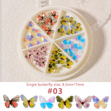 Load image into Gallery viewer, 1 Box Nail Art Stereo Butterfly Jewelry Acrylic Mini Nail Small Butterfly Jewelry Nail Art Decoration Manicure Accessories