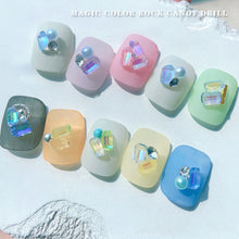 Load image into Gallery viewer, 100pcs Nail Art Aurora Magic Ice Cube Small Square Diamond Jewelry Color Shaped Nail Art Jewelry Accessories
