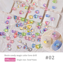 Load image into Gallery viewer, 100pcs Nail Art Aurora Magic Ice Cube Small Square Diamond Jewelry Color Shaped Nail Art Jewelry Accessories