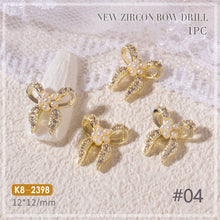 Load image into Gallery viewer, Nail Art Zircon Jewelry Bow Pearl Love Nail Decoration Nail Art Ornaments Manicure DIY Accessories